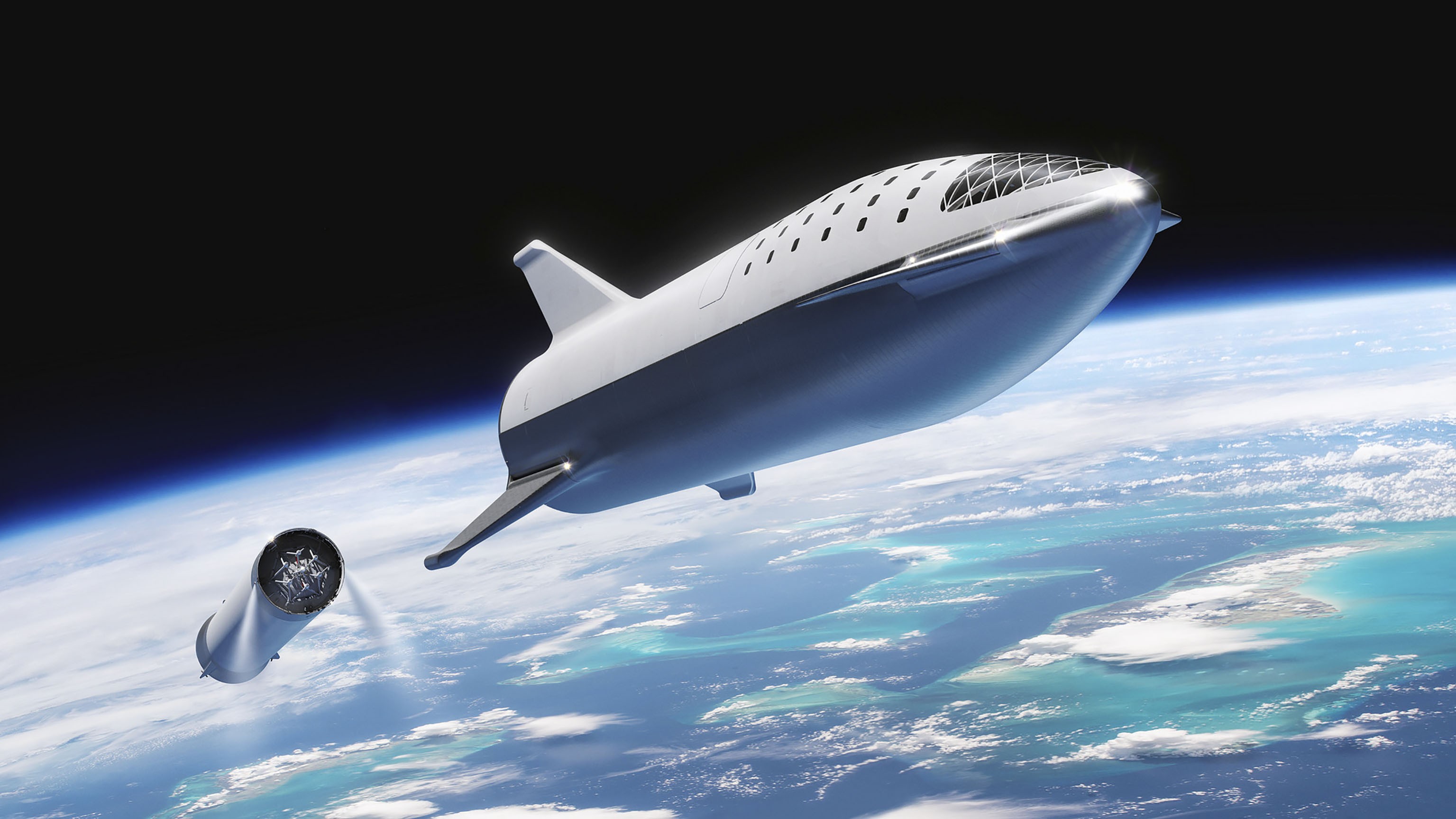 An artist’s impression of the SpaceX Big Falcon Rocket. Photo: AFP
