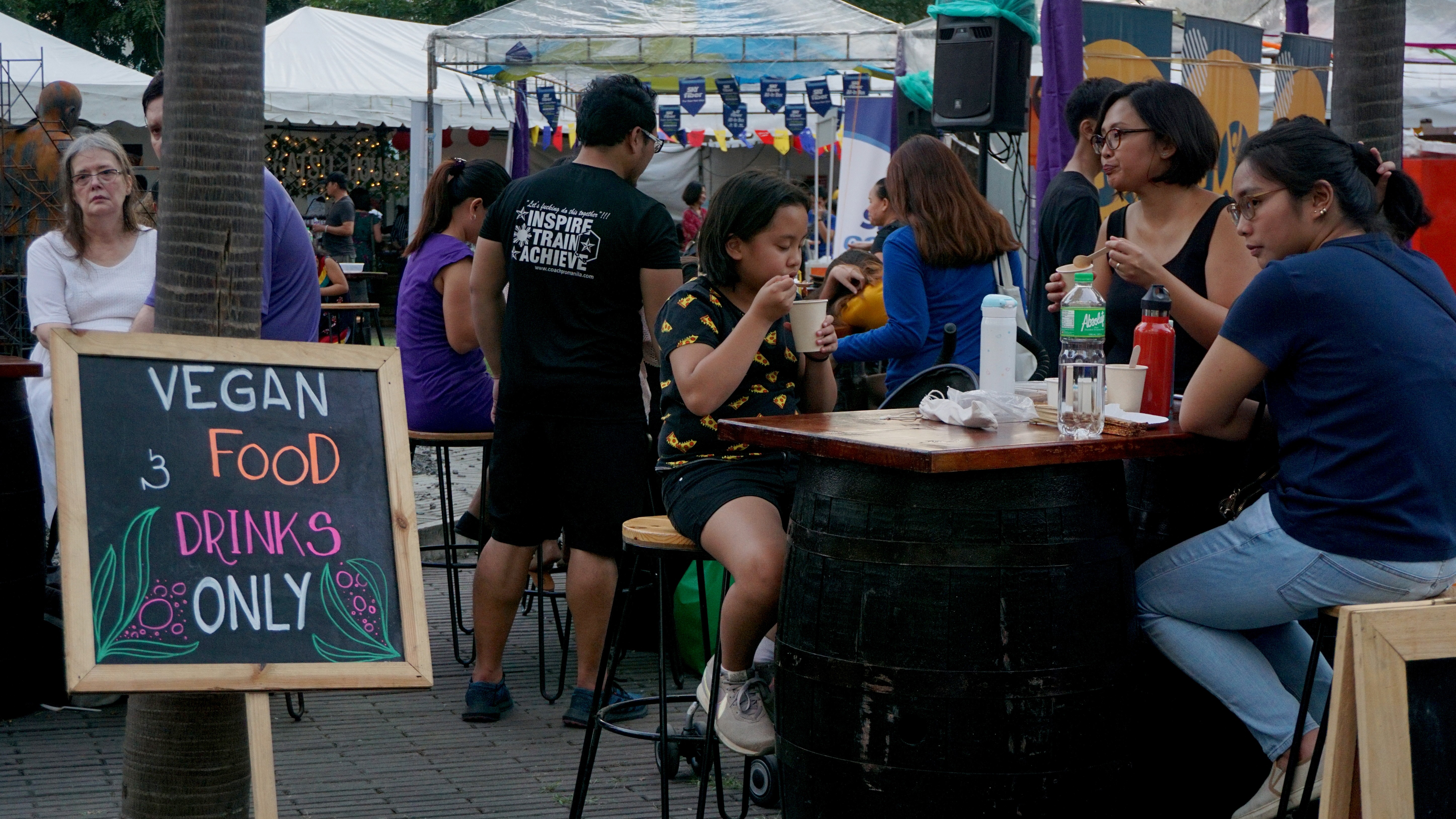 A sign at VegFest, an annual two-day festival. Photo: AJ Bolando