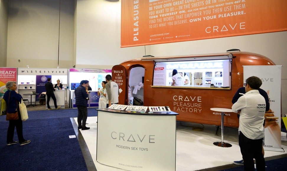 Sexual wellness companies displaying their products at CES 2020. Photo: AFP