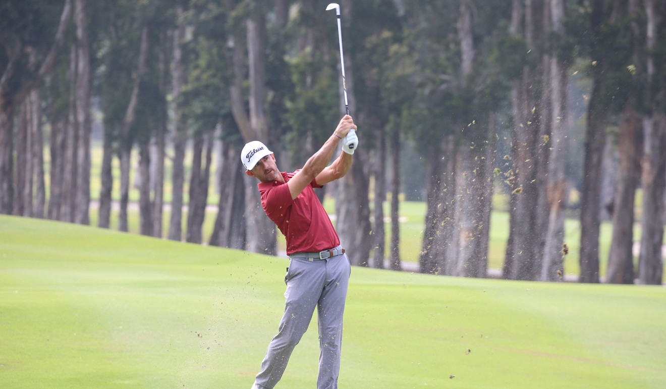 Wade Ormsby hits from the fairway during the Hong Kong Open third round on Saturday. Photo: Dickson Lee