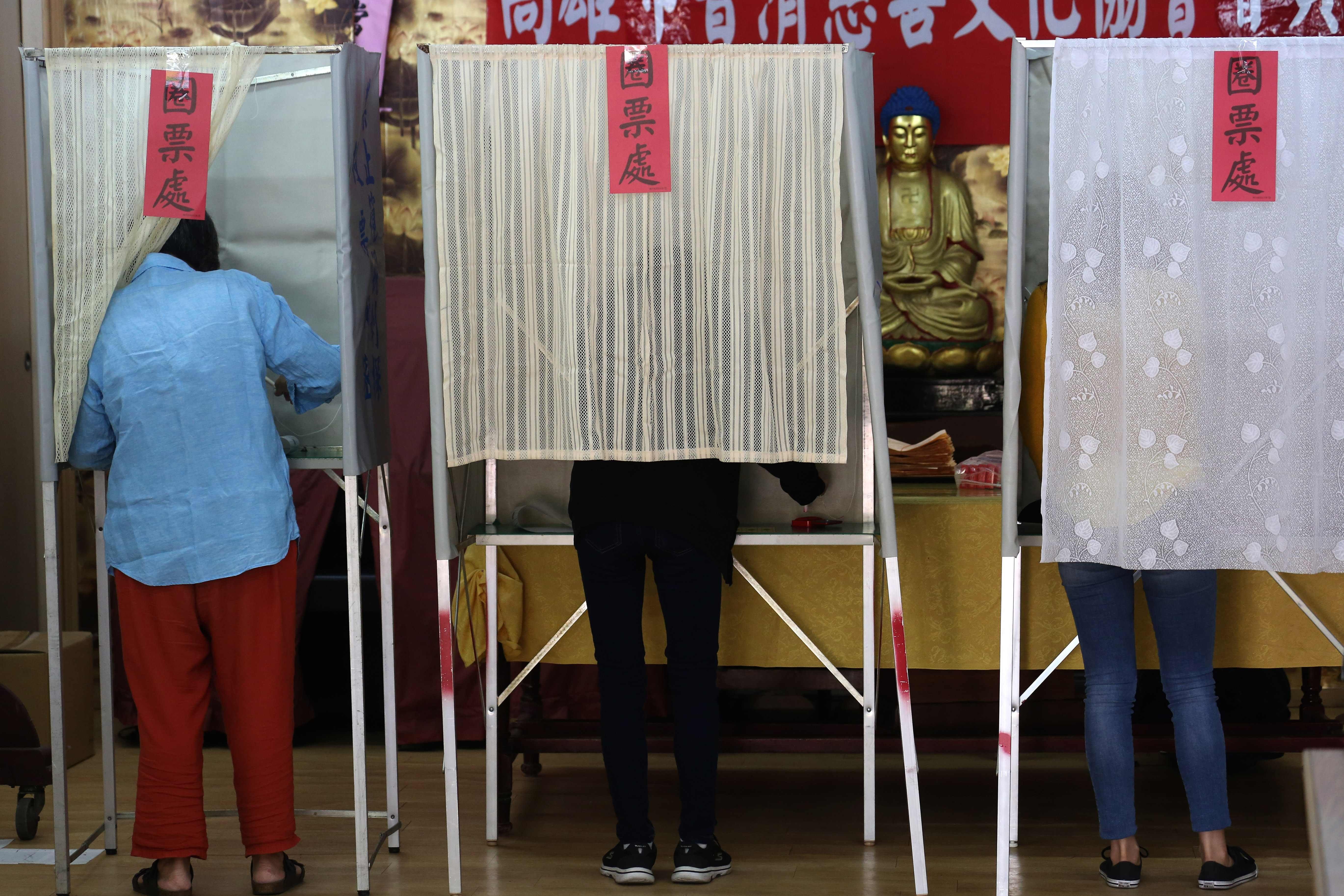 People across Taiwan went to the polls on Saturday to elect their president and lawmakers. Photo: AFP