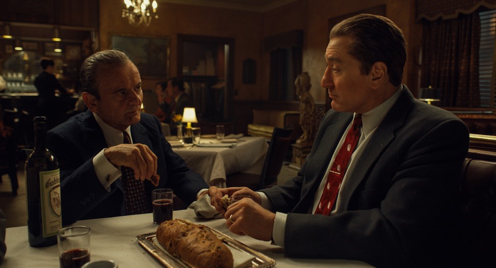 Joe Pesci, left, and Robert De Niro in a scene from The Irishman. Photo: AP