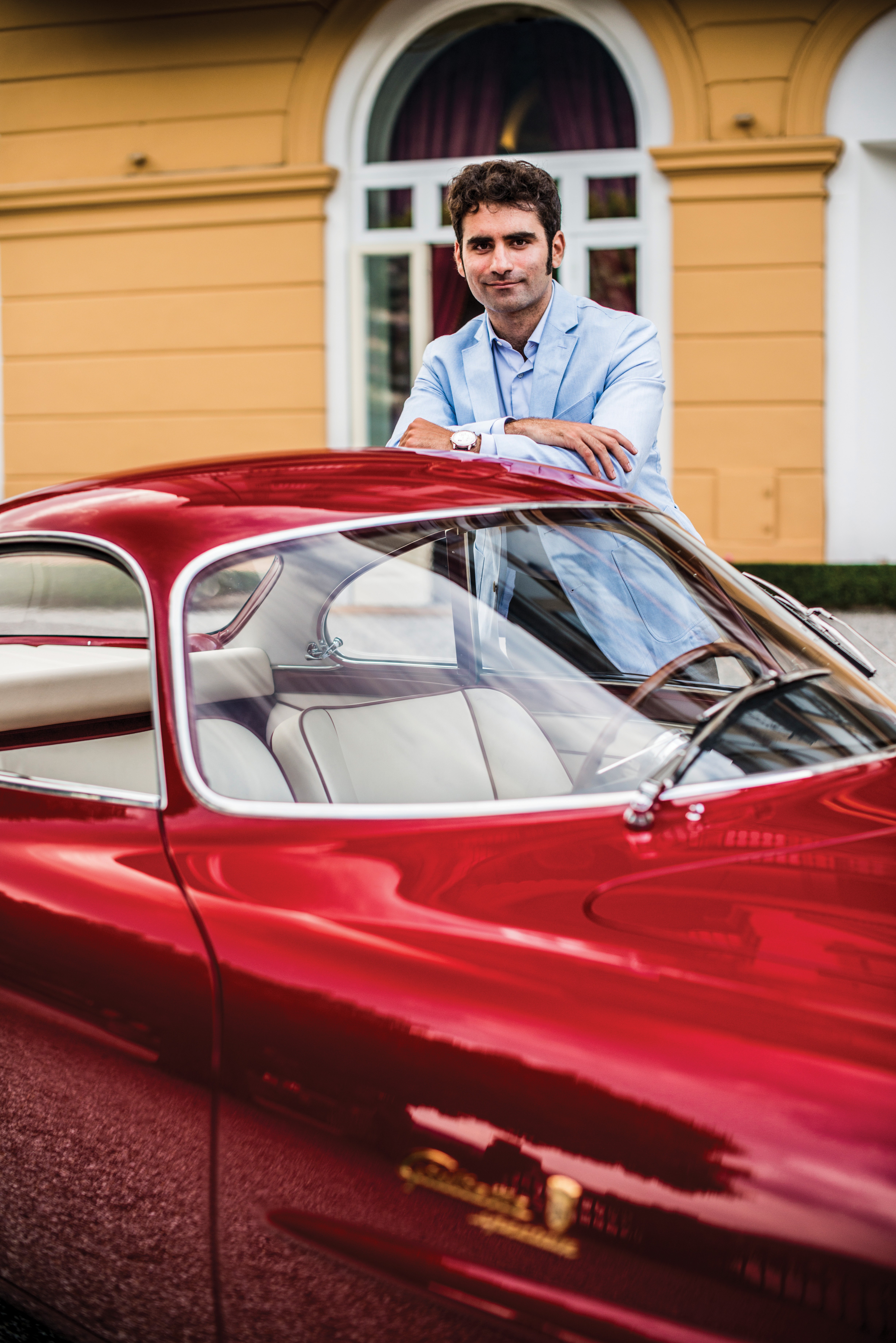 Duccio Lopresto says he is happiest when he is surrounded by beauty; in this case, his 1957 Alfa Romeo Giulietta SS Prototipo. Photo: Rémi Dargegen