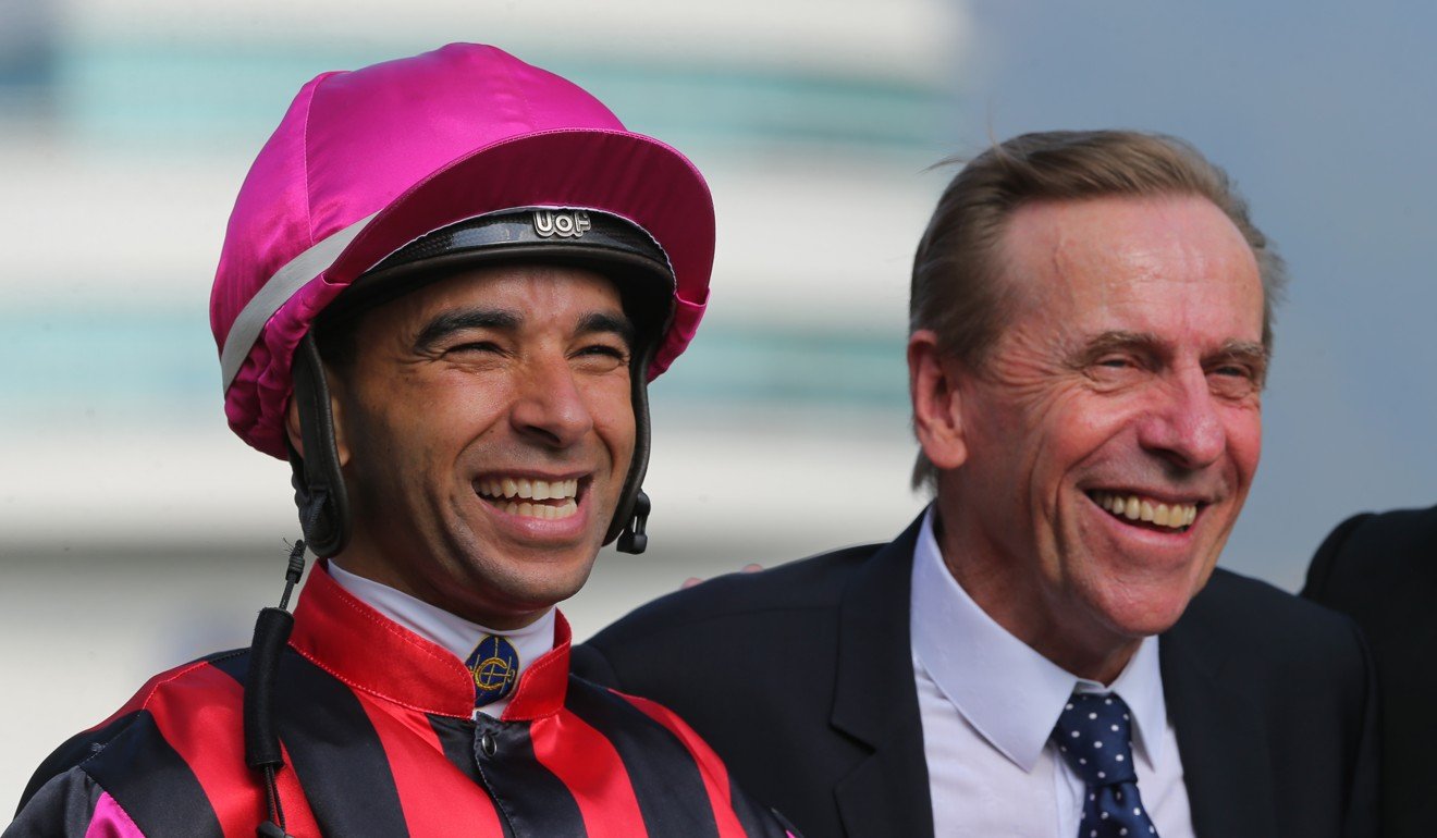 Joao Moreira with trainer John Size.