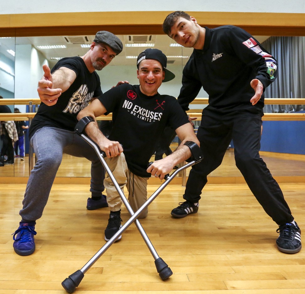 (L-R) Jacob Lyons, Luca Patuelli, and Redouan Ait Chitt will be in Hong Kong with other members of ILL-Abilities for two performances at Tai Kwun on March 21 and 22. Photo: Jonathan Wong