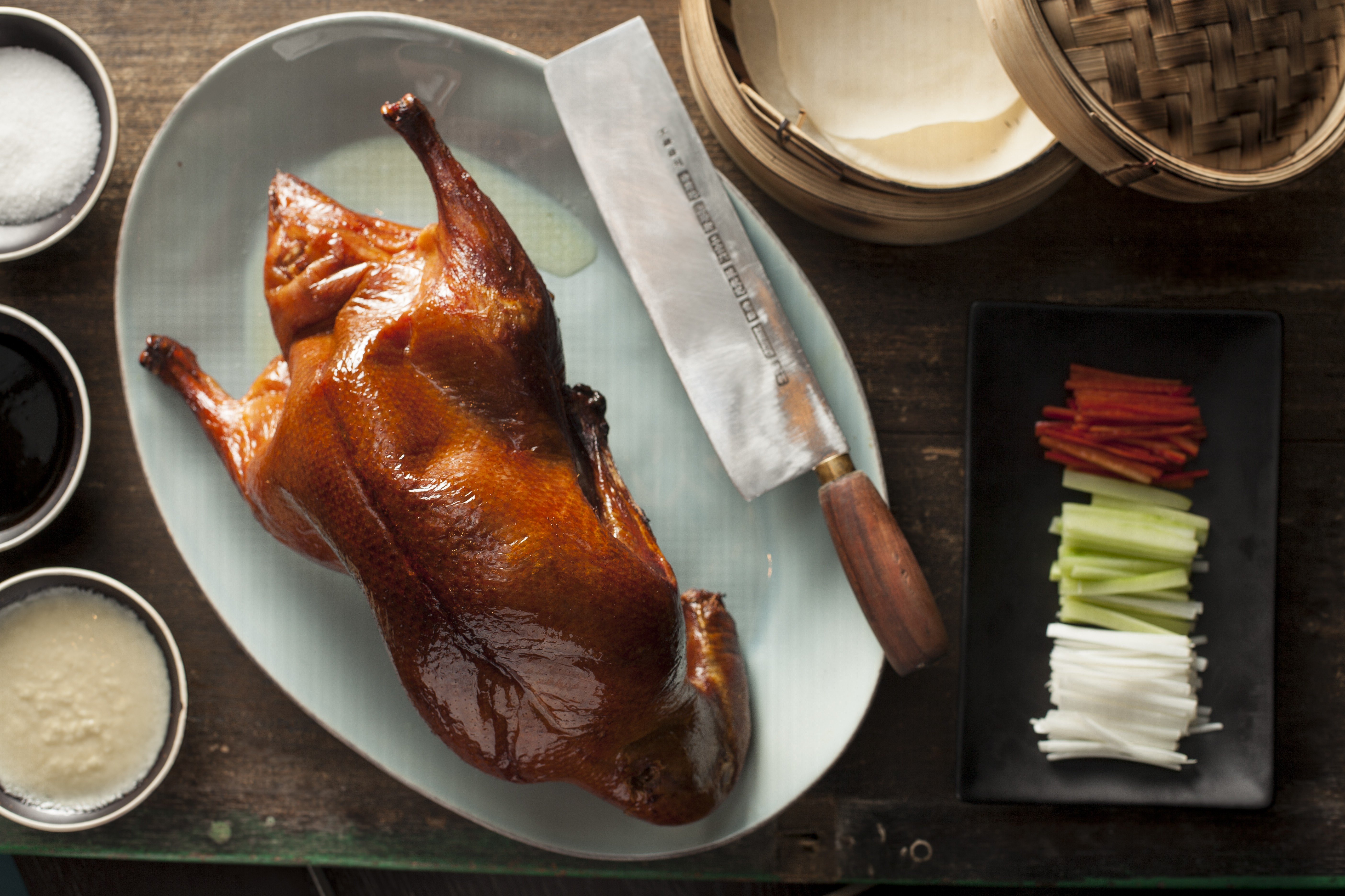 Mott 32’s apple wood-roasted Peking duck is available at the Palazzo in Las Vegas. Photo: Maximal Concepts