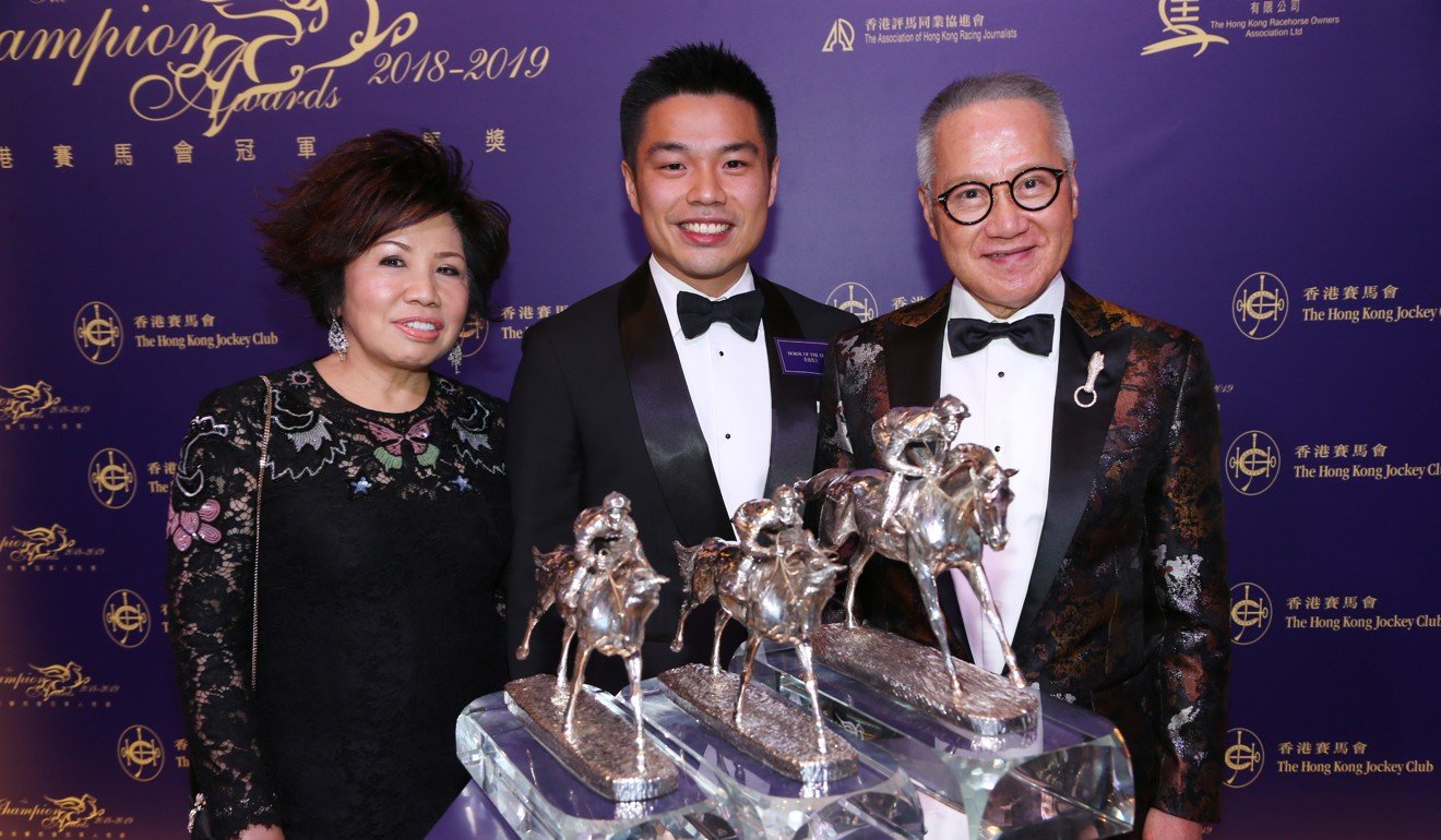 The Kwok family collect all of Beauty Generation’s trophies at the 2018-19 Champions Awards.