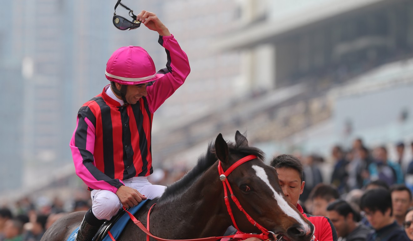 Joao Moreira after winning on Waikuku on Sunday.