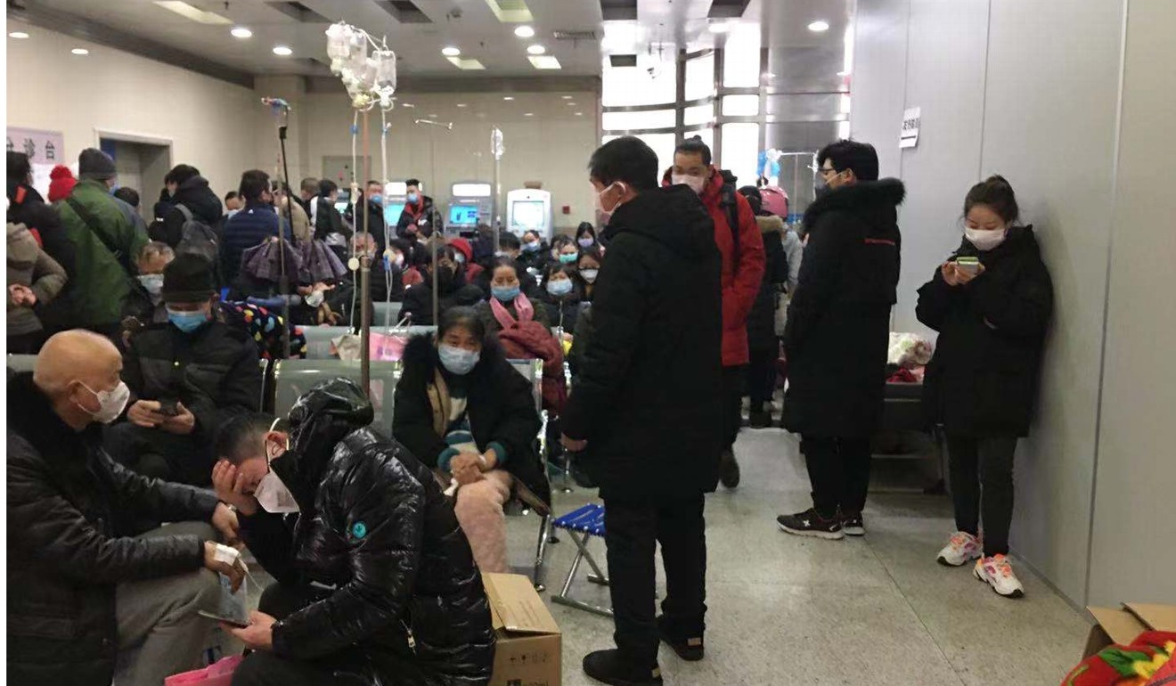 People seek medical attention at a fever clinic at Tongji Hospital. Photo: SCMP