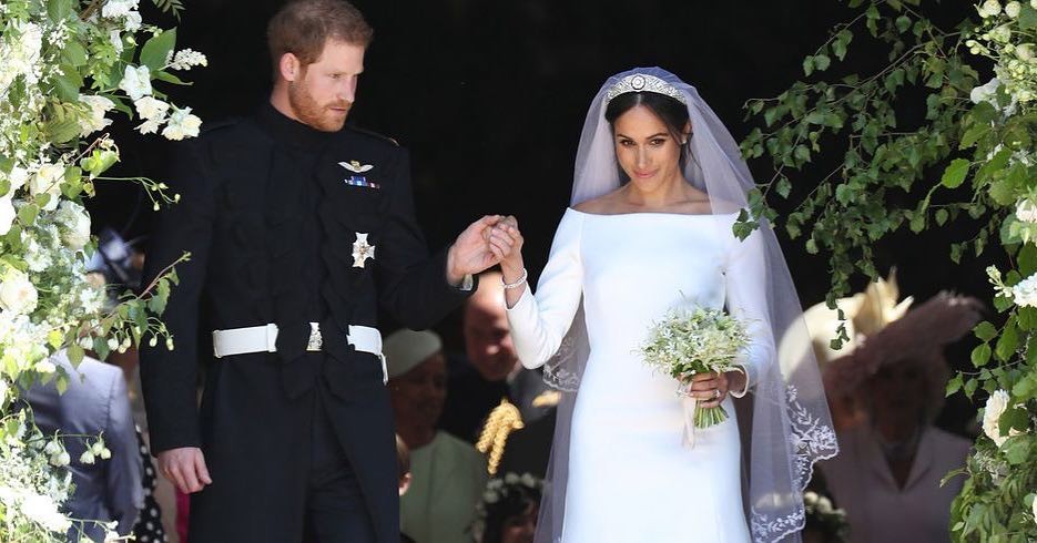 Meghan Markle wore the Queen Mary Diamond Bandeau tiara on her wedding day. Photo: Handout