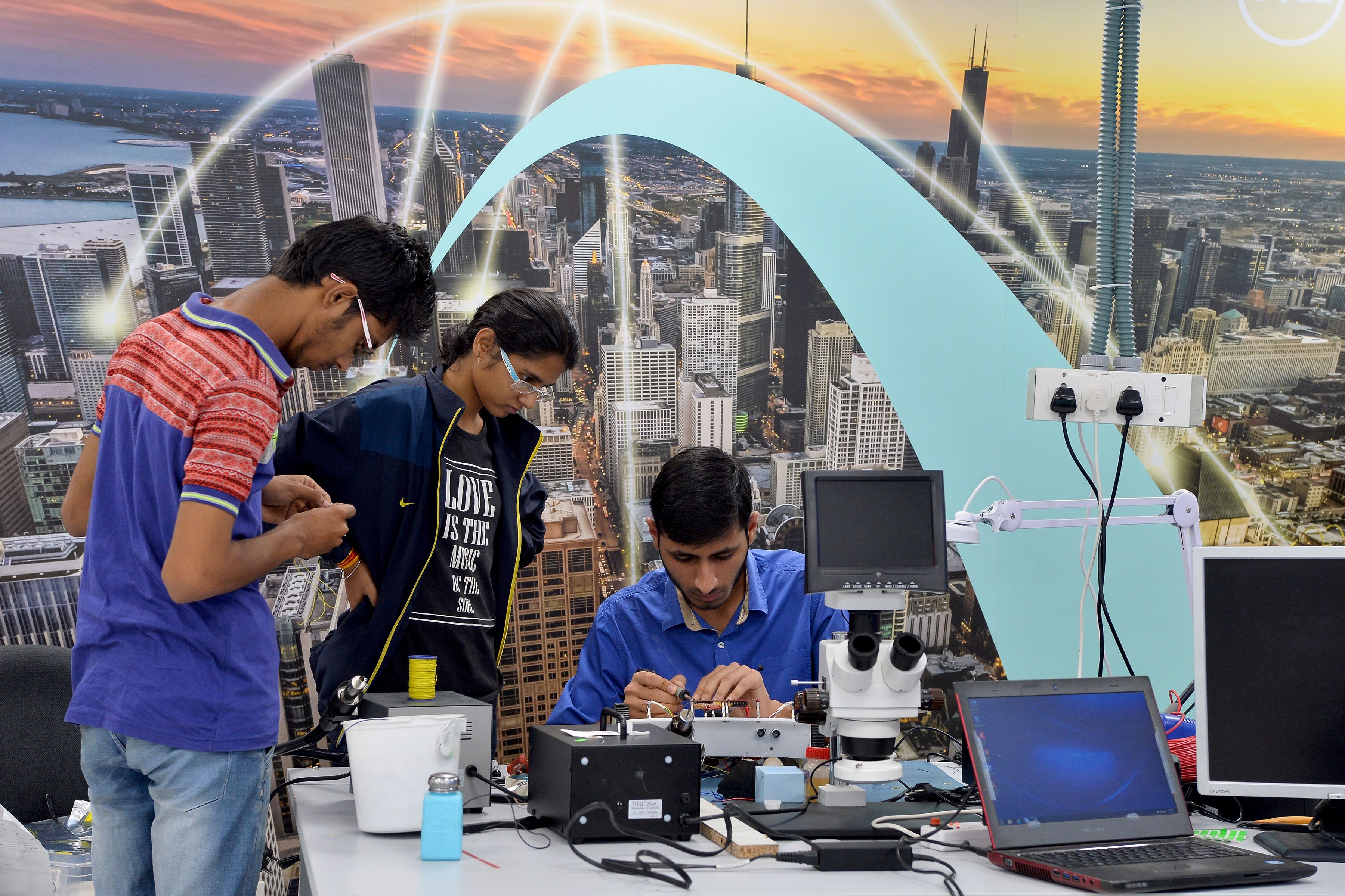 In the basement of a Bangalore building, young Indians dream of becoming the next Steve Jobs or Mark Zuckerberg in the risky world of tech start-ups. Photo: AFP