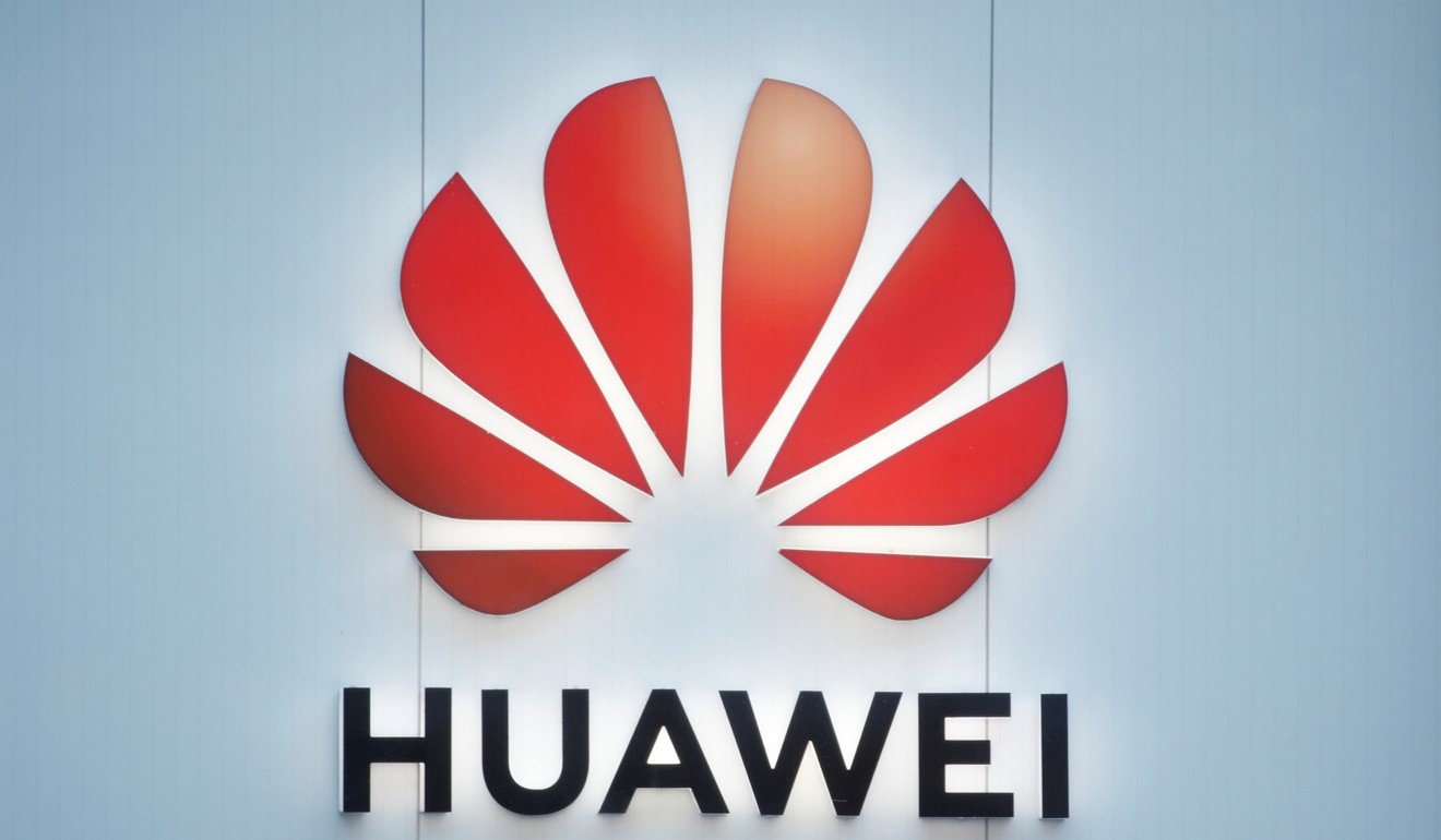 The Huawei Technologies logo in Davos, Switzerland, on Wednesday. Photo: Reuters
