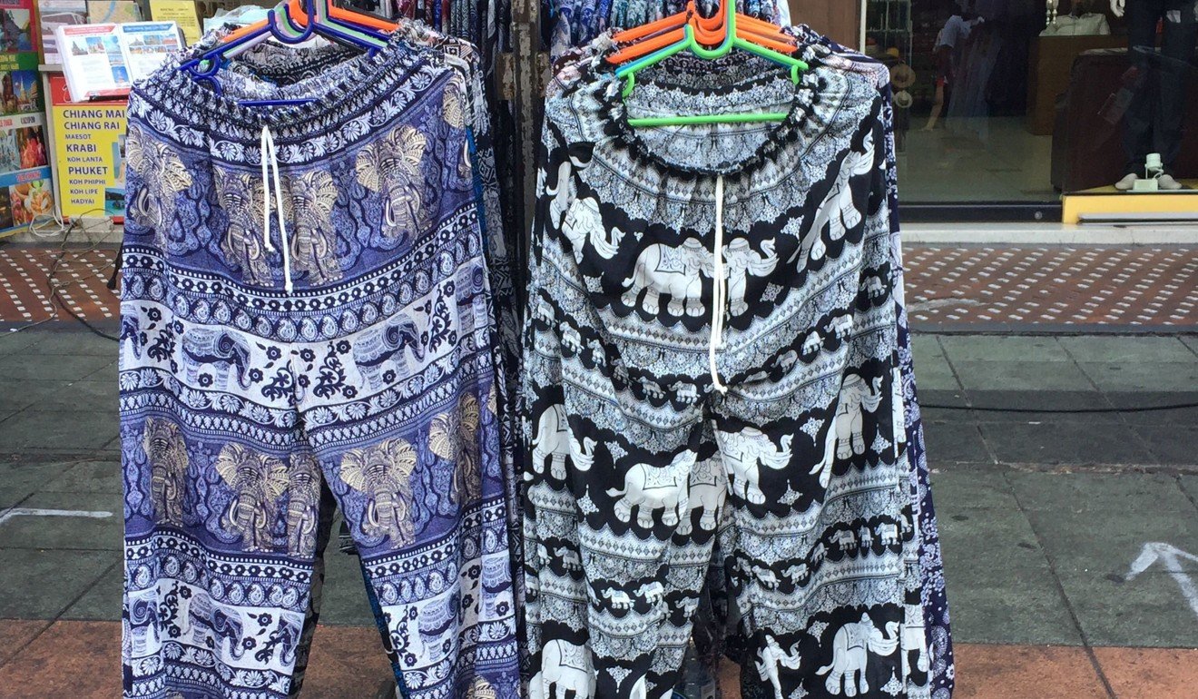 So-called elephant pants can often be found throughout Thailand's capital Bangkok in shops and markets. Photo: DPA