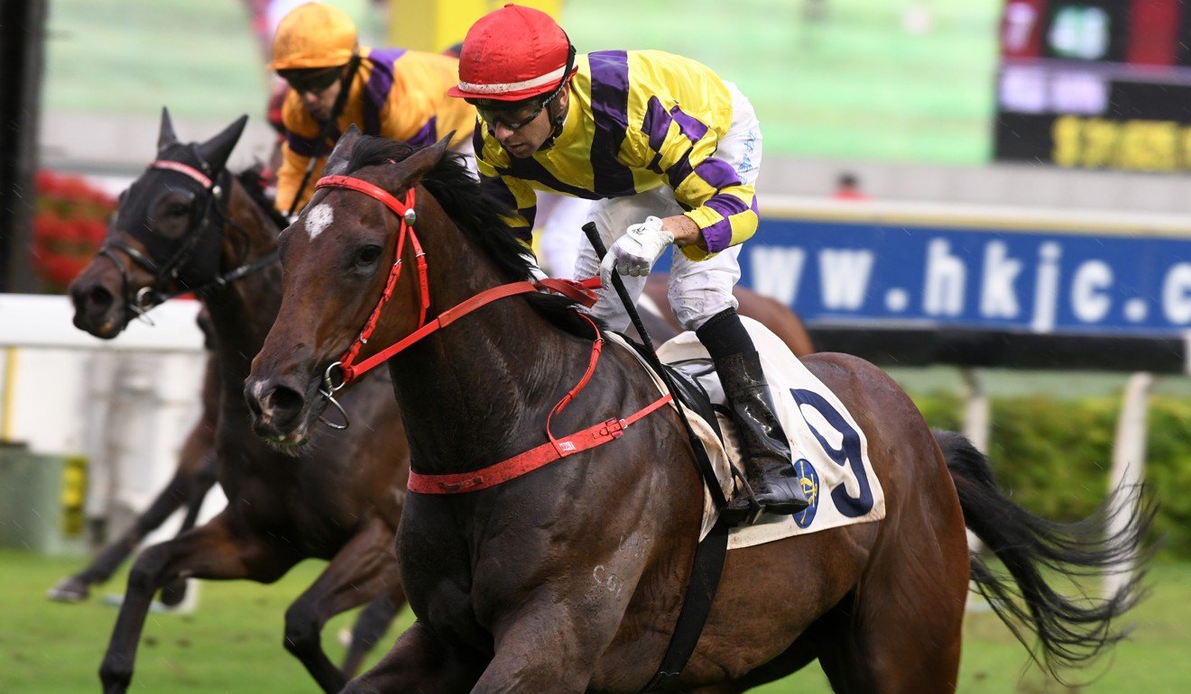 Joao Moreira wins the Group Three Lion Rock Trophy last year with Champion’s Way.