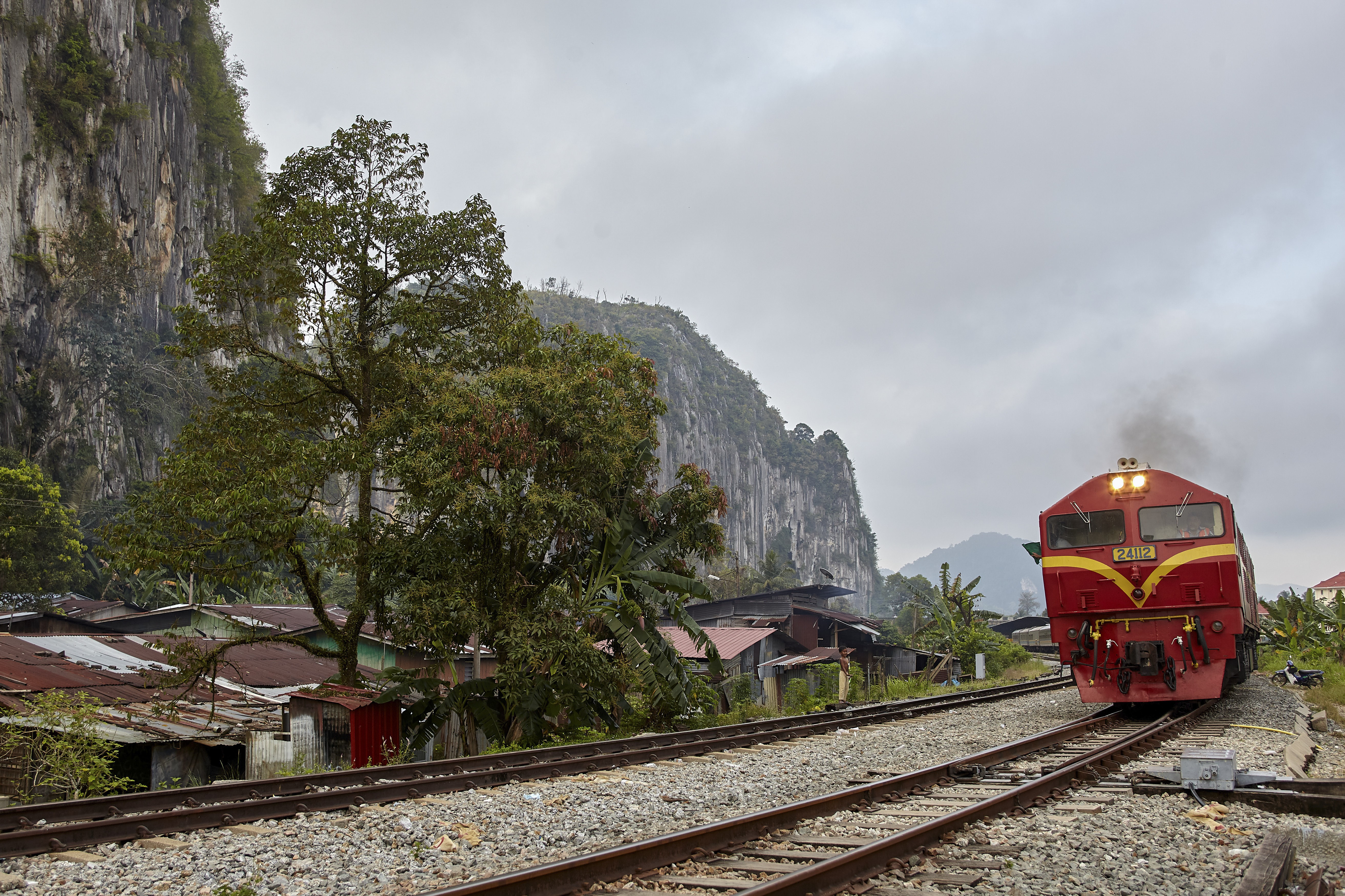 A train arrives at Gua Musang, Malaysia. Photo: David Sutton