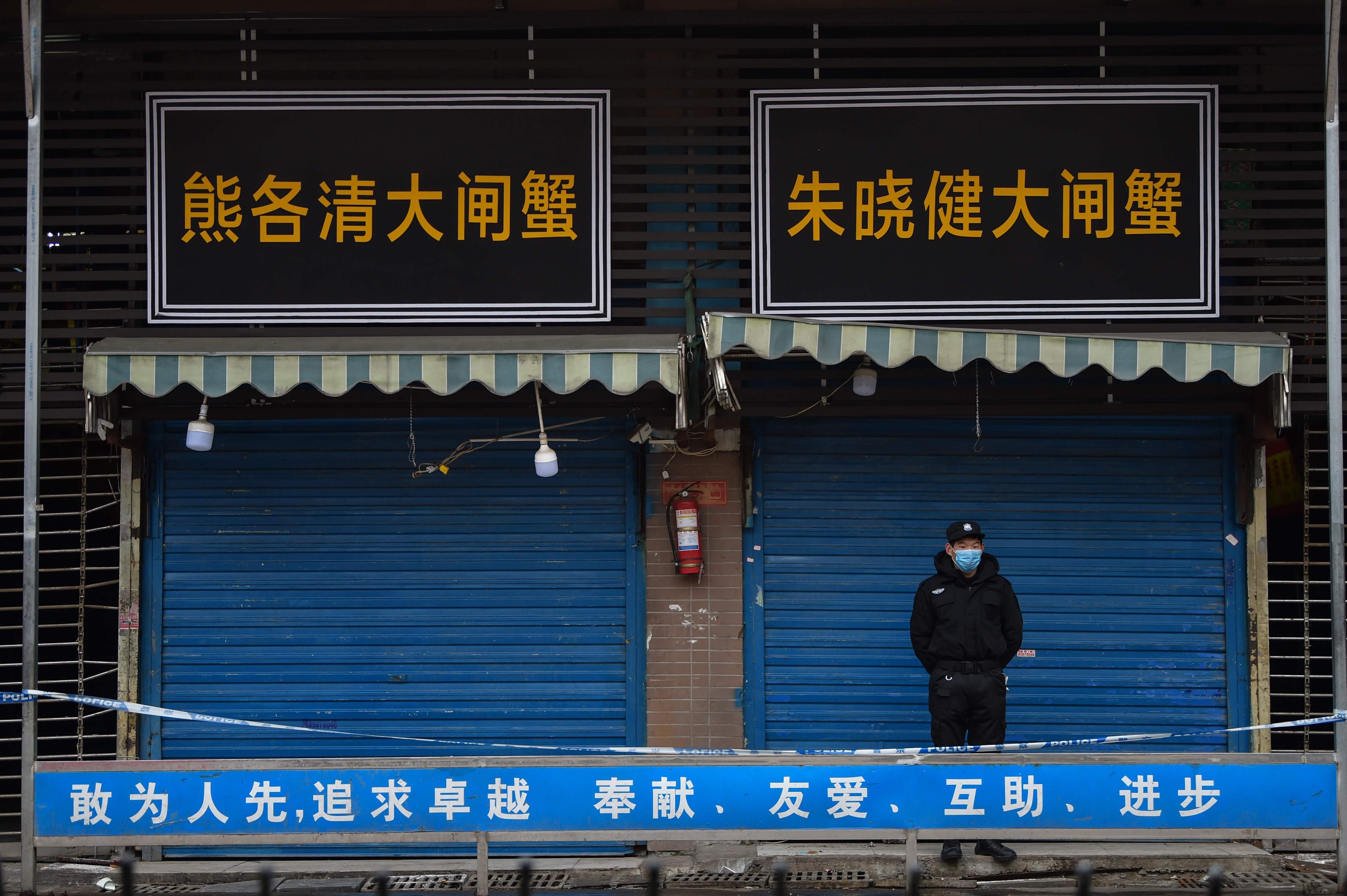 The Huanan Seafood Wholesale Market in Wuhan, closed on January 1, is thought to be ground zero in the spread of the deadly coronavirus named 2019-nCoV. Photo: AFP