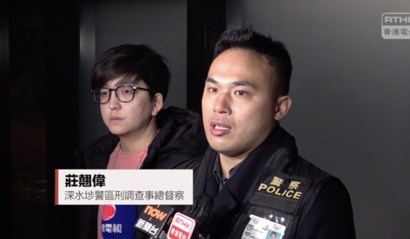 Chief Inspector Kevin Chong tells the media that detectives had found what they believed to be the remnants of a home-made device after the explosion. Photo: RTHK