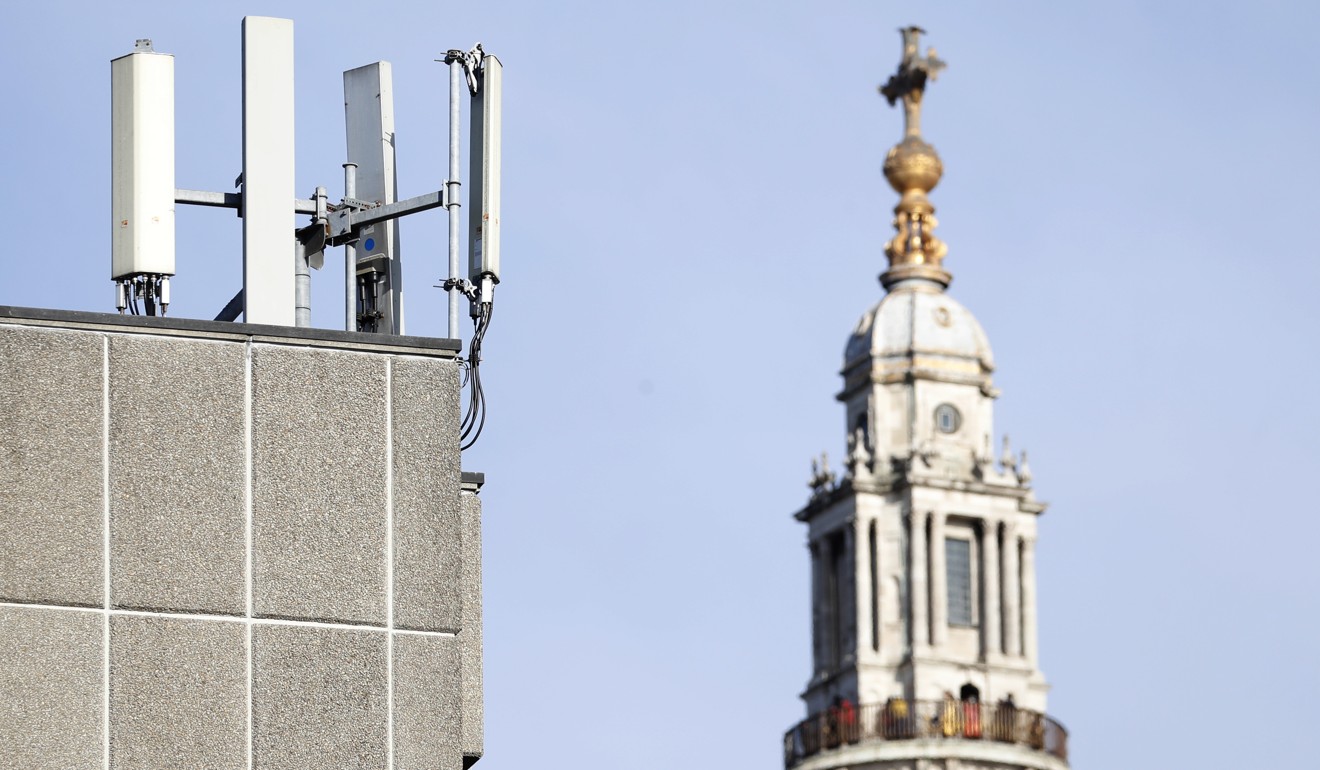 Mobile network phone masts are visible near St Paul's Cathedral in London on Tuesday. Photo: AP