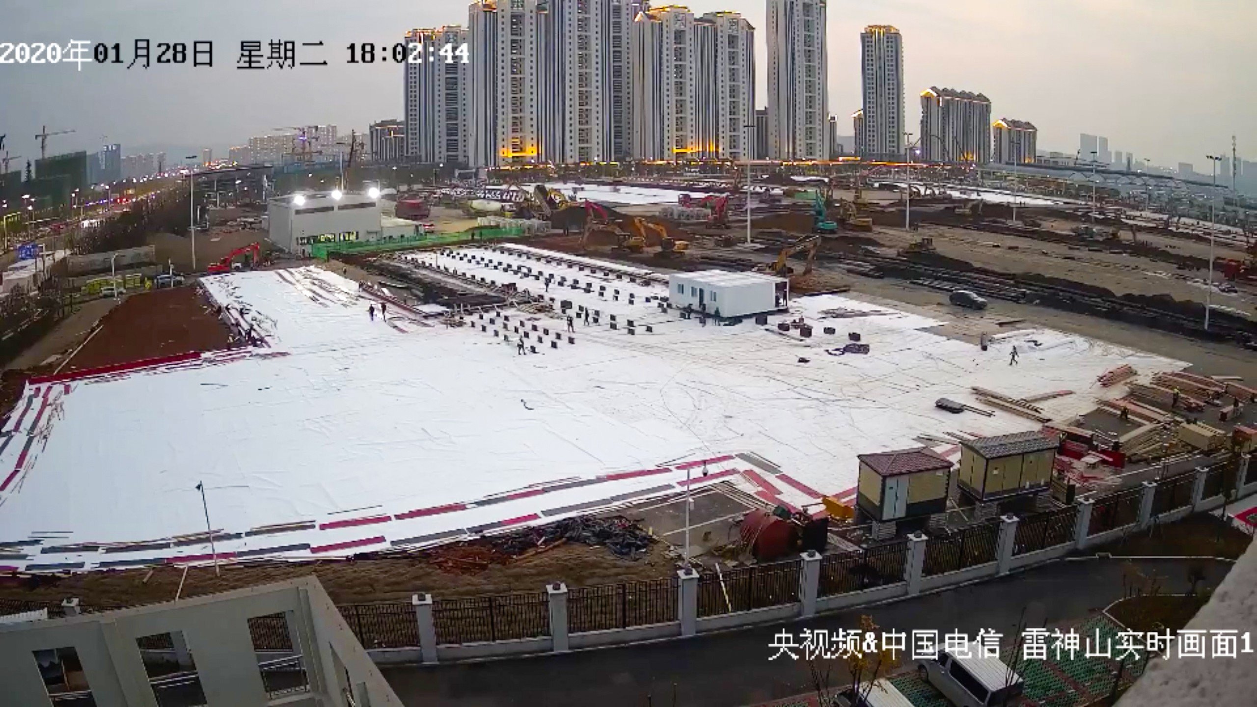 Millions of viewers tuned in to a live stream of construction of Leishenshan, one of two temporary hospitals being built in Wuhan. Photo: Handout