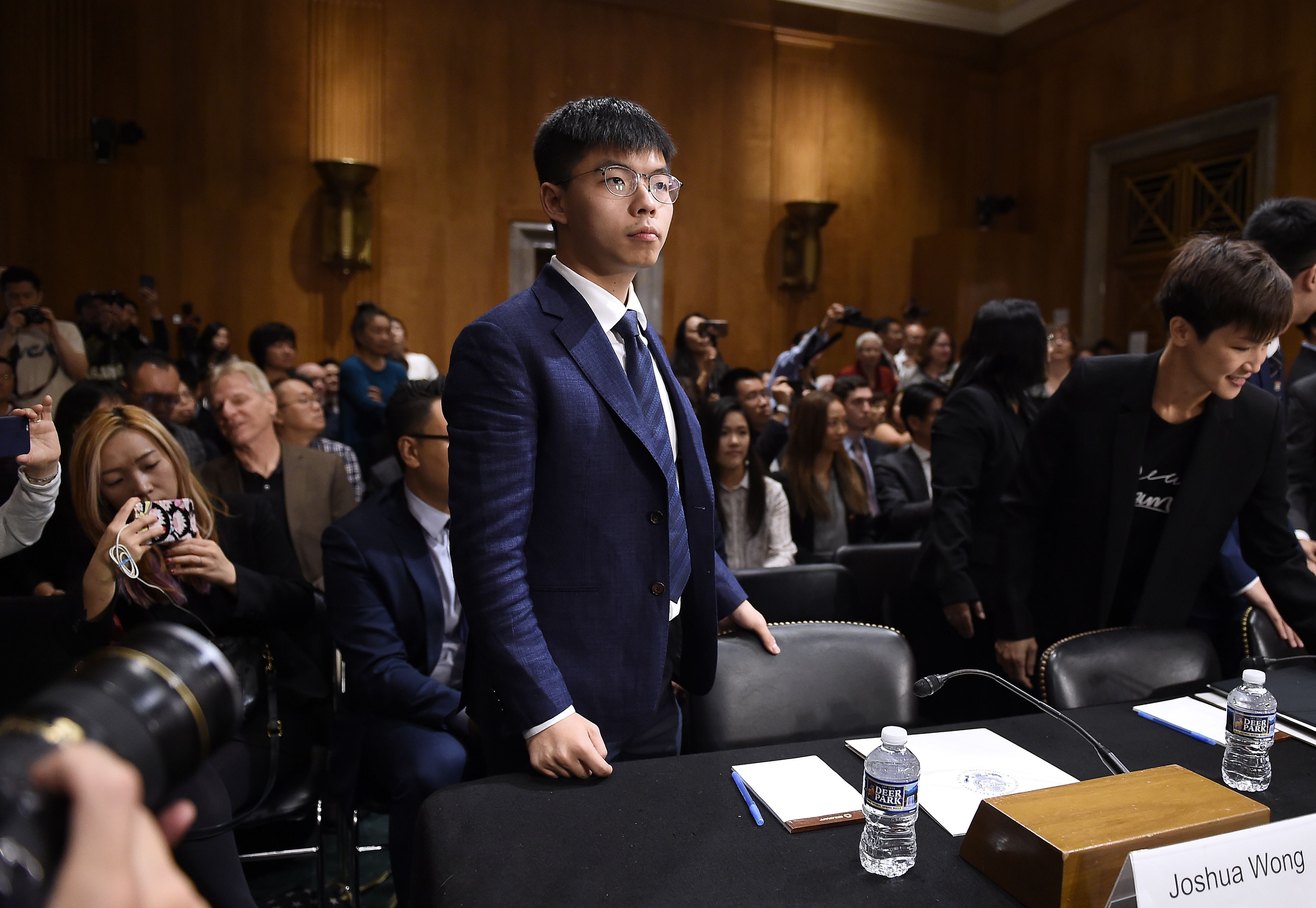 Joshua Wong arrives to testify at Capitol Hill, in Washington DC, in September. Photo: AFP