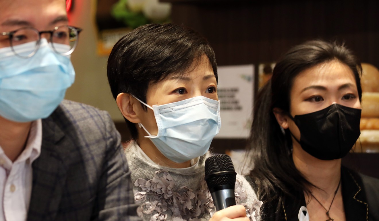 Legislator Tanya Chan speaks a press conference on the coronavirus affect on Hong Kong restaurants. Photo: Xiaomei Chen