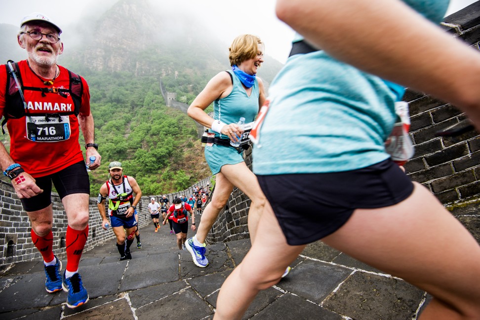 Competitors take part in the 2019 Great Wall Marathon in Beijing.