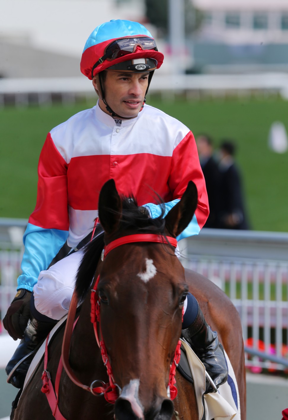 Silvestre de Sousa rides a winner at Sha Tin.