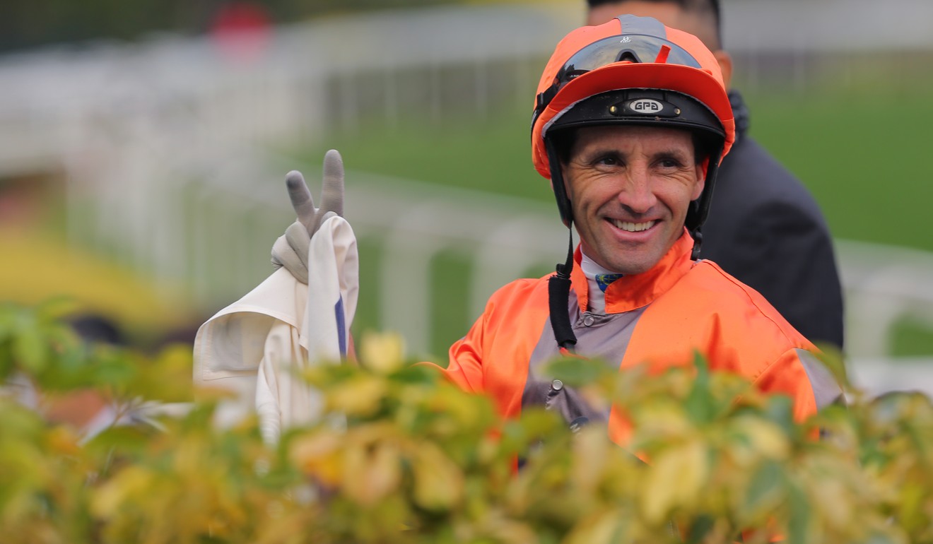 Neil Callan at Sha Tin after riding a winner.