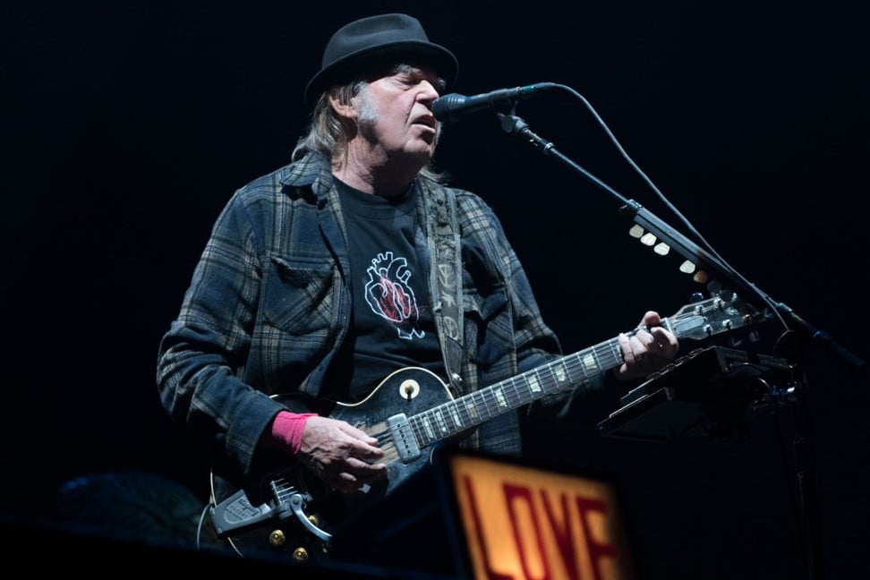 Neil Young performs on stage for his first time in Quebec City during the 2018 Festival d'Ete. Photo: AFP