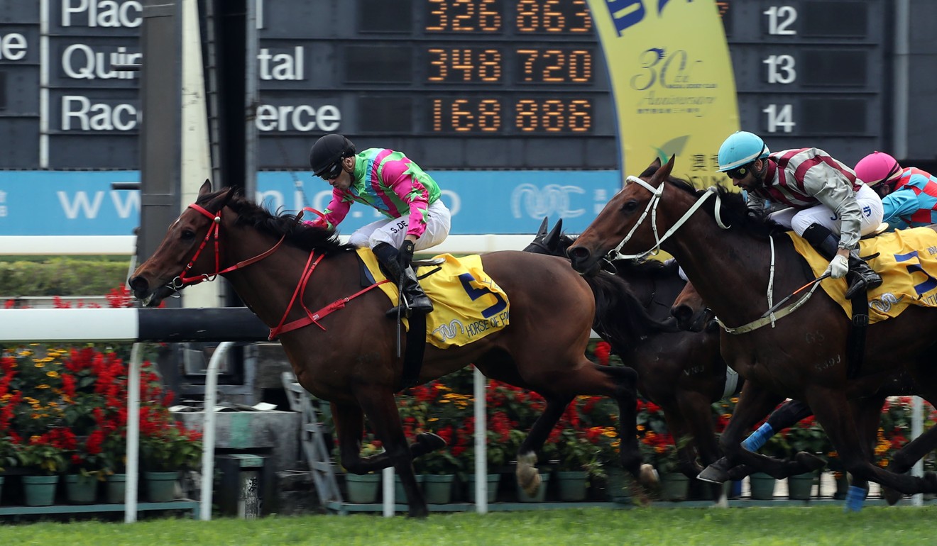 Horse Of Fortune wins last year’s Macau Hong Kong Trophy. Photo: HKJC