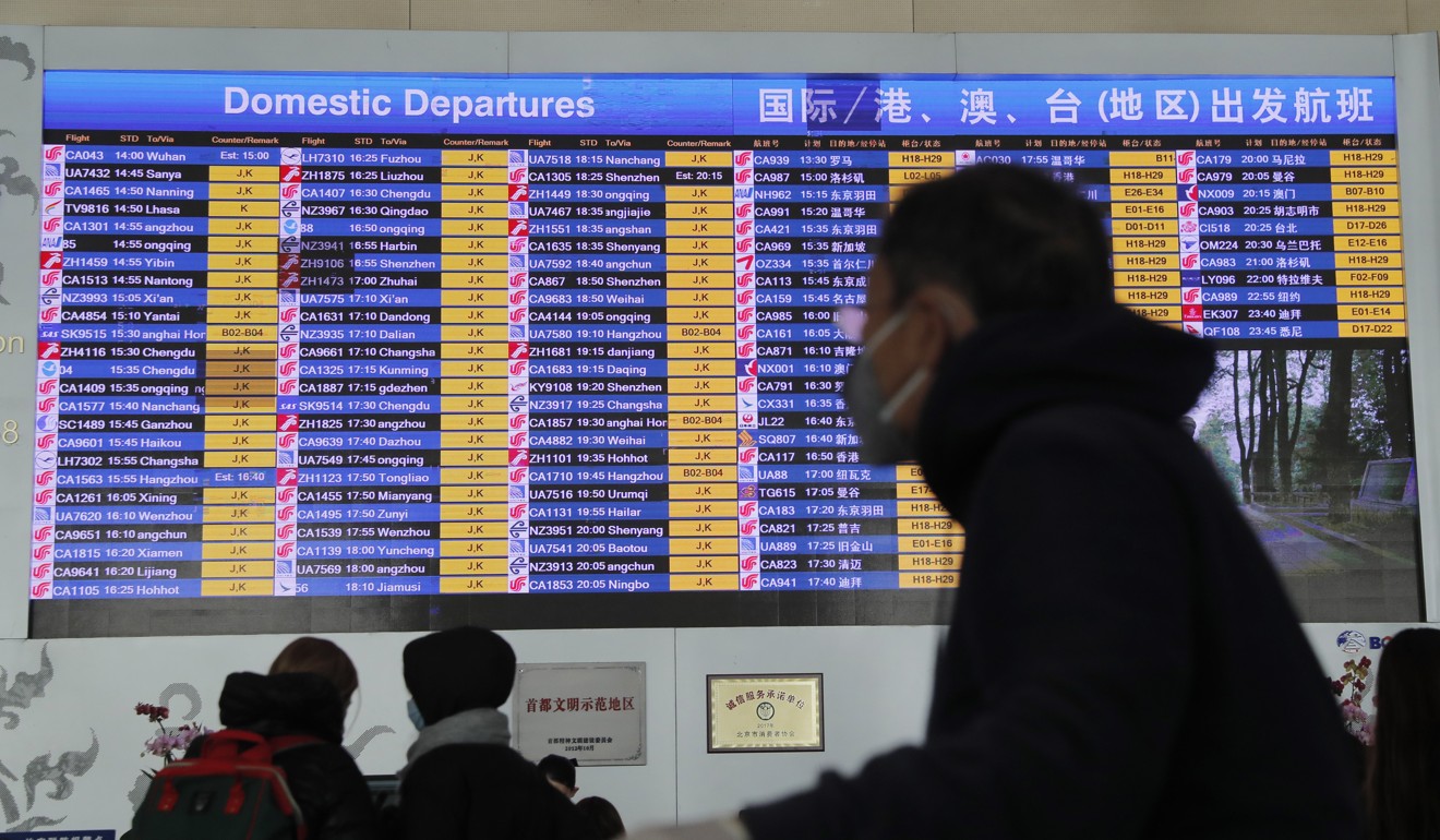 Thousands of mainland flights have been cancelled since the outbreak of the coronavirus that originated in Wuhan. Photo: EPA-EFE