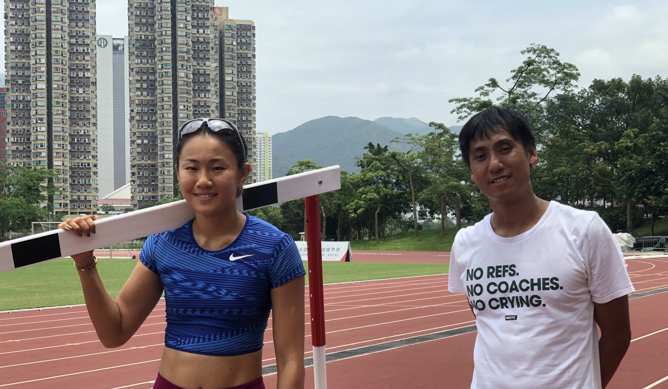 Vera Lui and coach Tang Hon-sing after a training session at the Sports Institute. Photo: Chan Kin-wa