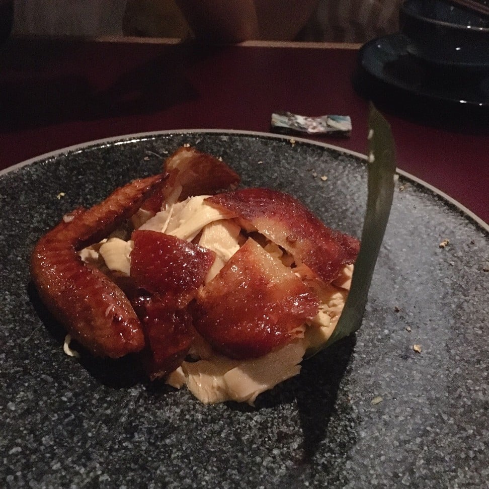 Tea-smoked crispy chicken from Cantonese restaurant John Anthony in Causeway Bay.