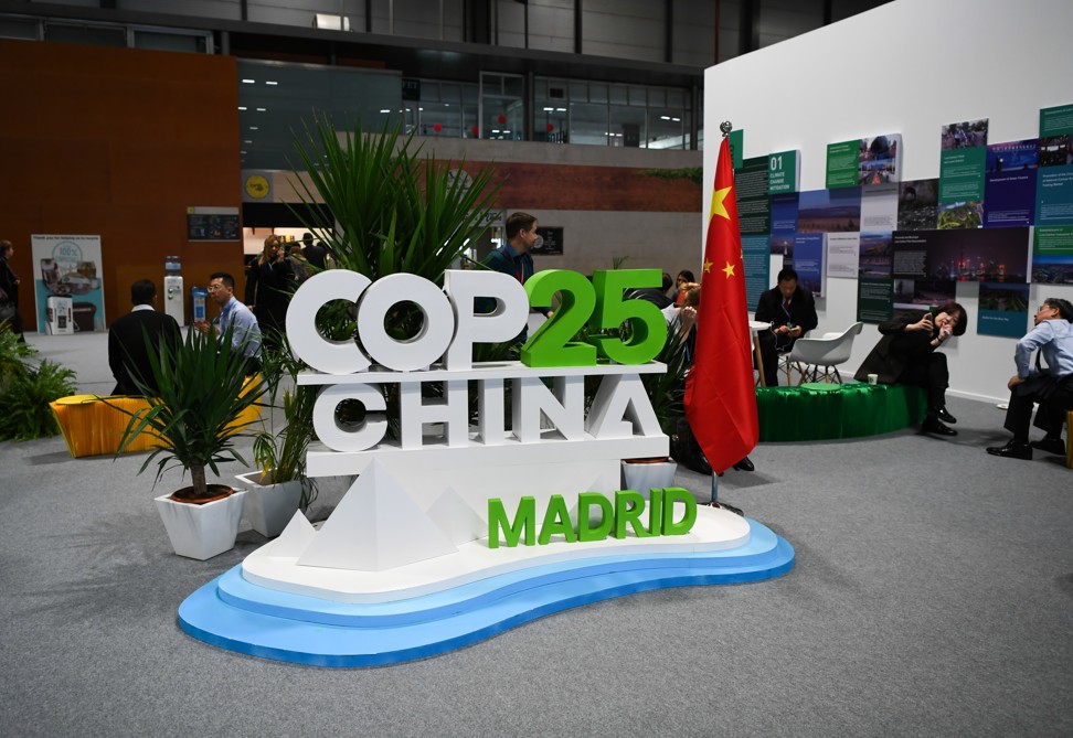 A corner of the China Pavilion at the COP25, in Madrid, Spain. Photo: Xinhua