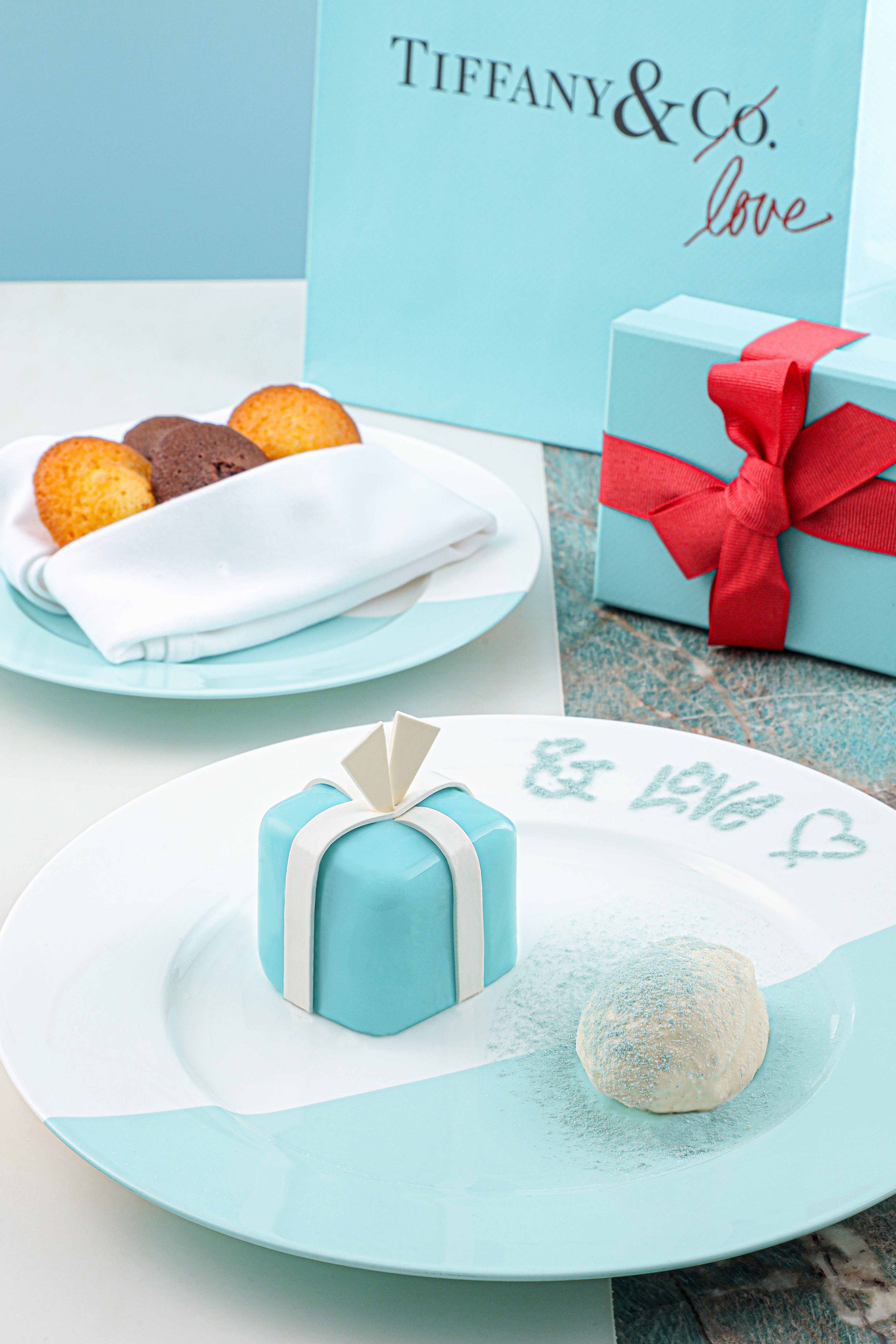 A Petit Blue Box Cake is part of the special Valentine’s Day menu at the Tiffany Blue Box Cafe. Photos: Tiffany & Co. Photos: handout