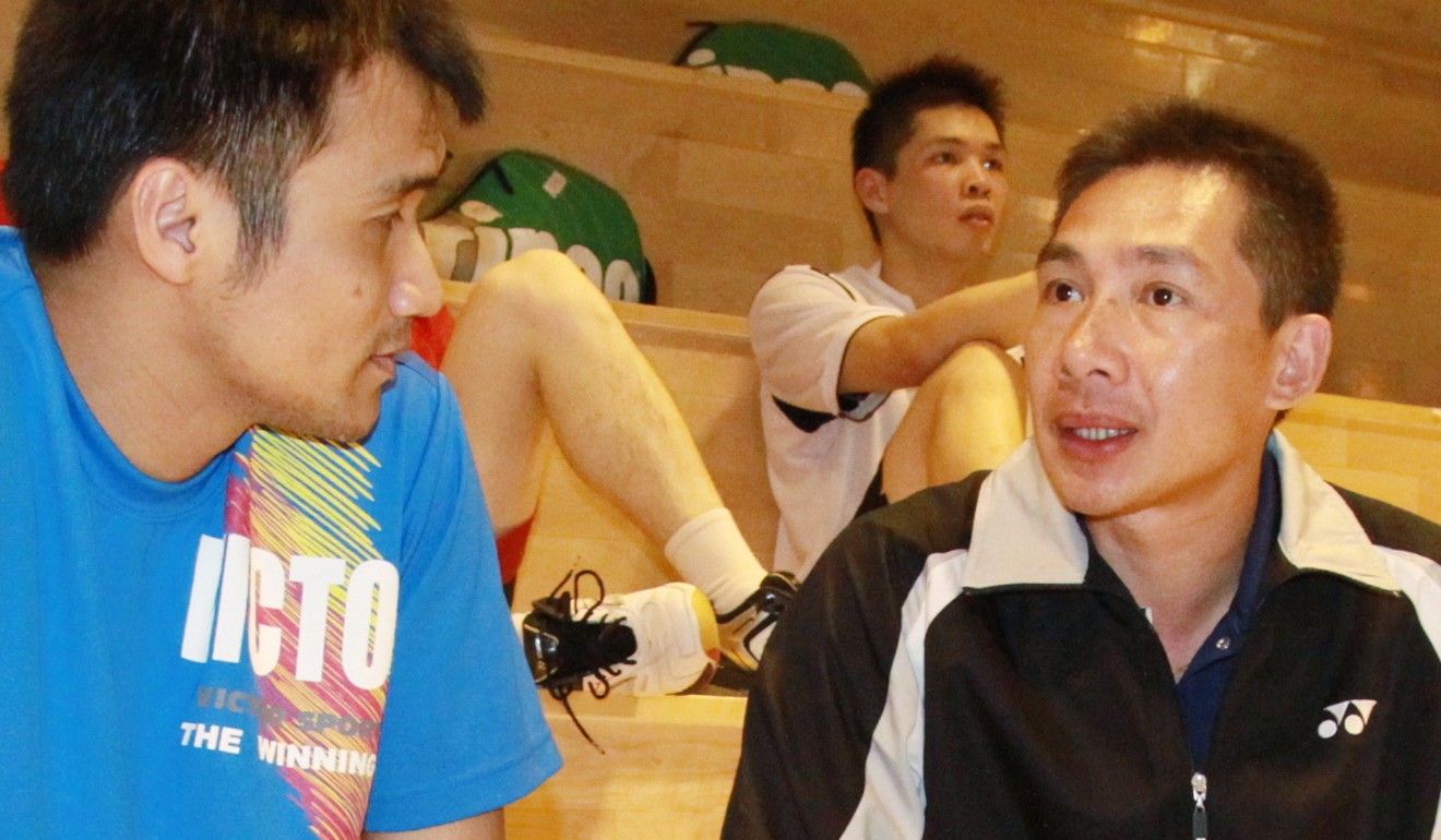 Head coach Tim He (right) chats with his assistant Choong Ta Fook. Photo: Handout