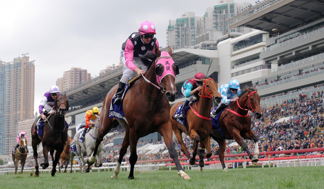 Beauty Generation wins the Queen’s Silver Jubilee Cup at Sha Tin last season.