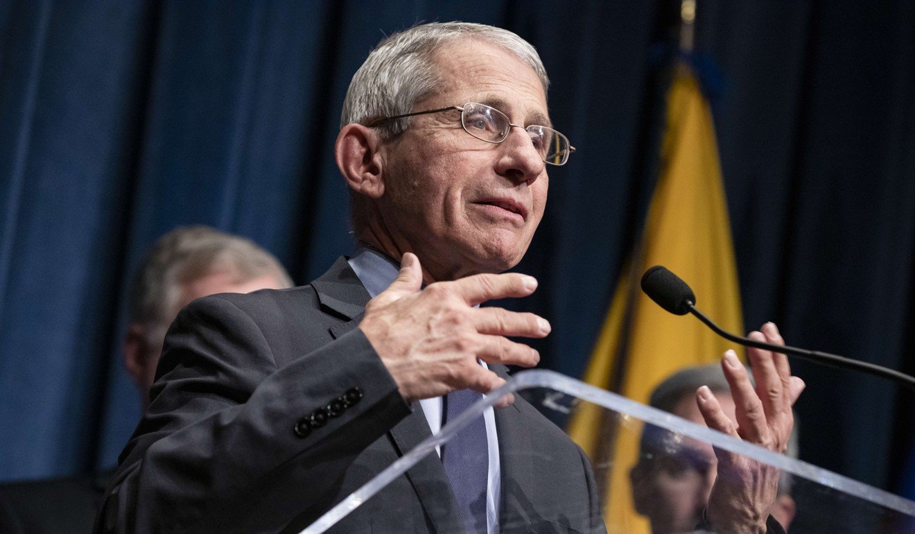 Anthony Fauci, director of the CDC’s National Institute of Allergy and Infectious Diseases, speaks about recent coronavirus developments on Friday in Washington. Photo: Getty Images/AFP
