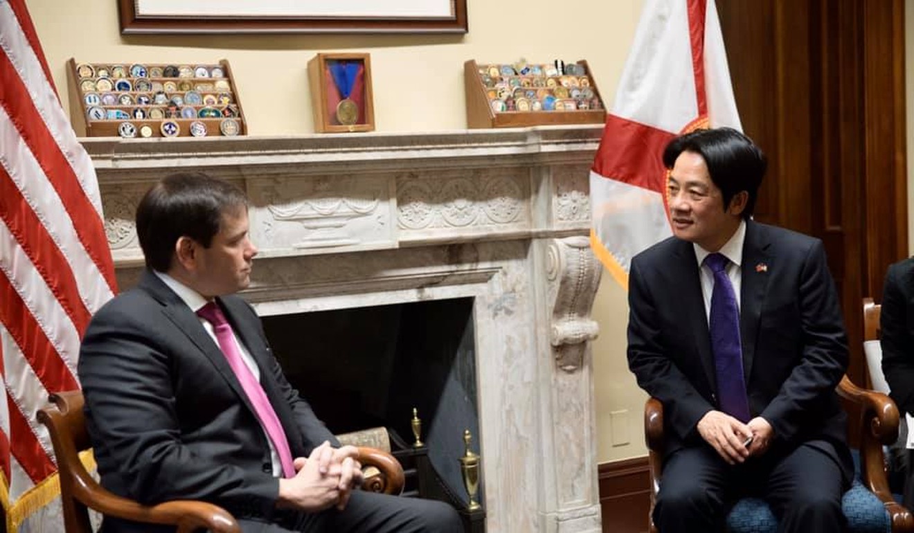 Vice-President-elect William Lai Ching-te met National Security Council officials on his visit to the White House. Photo: Facebook