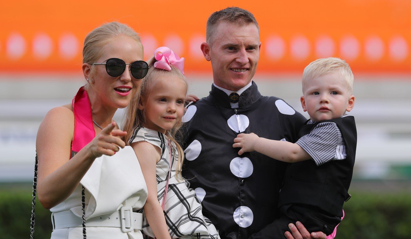 Zac Purton with wife Nicole, daughter Roxy and son Cash.