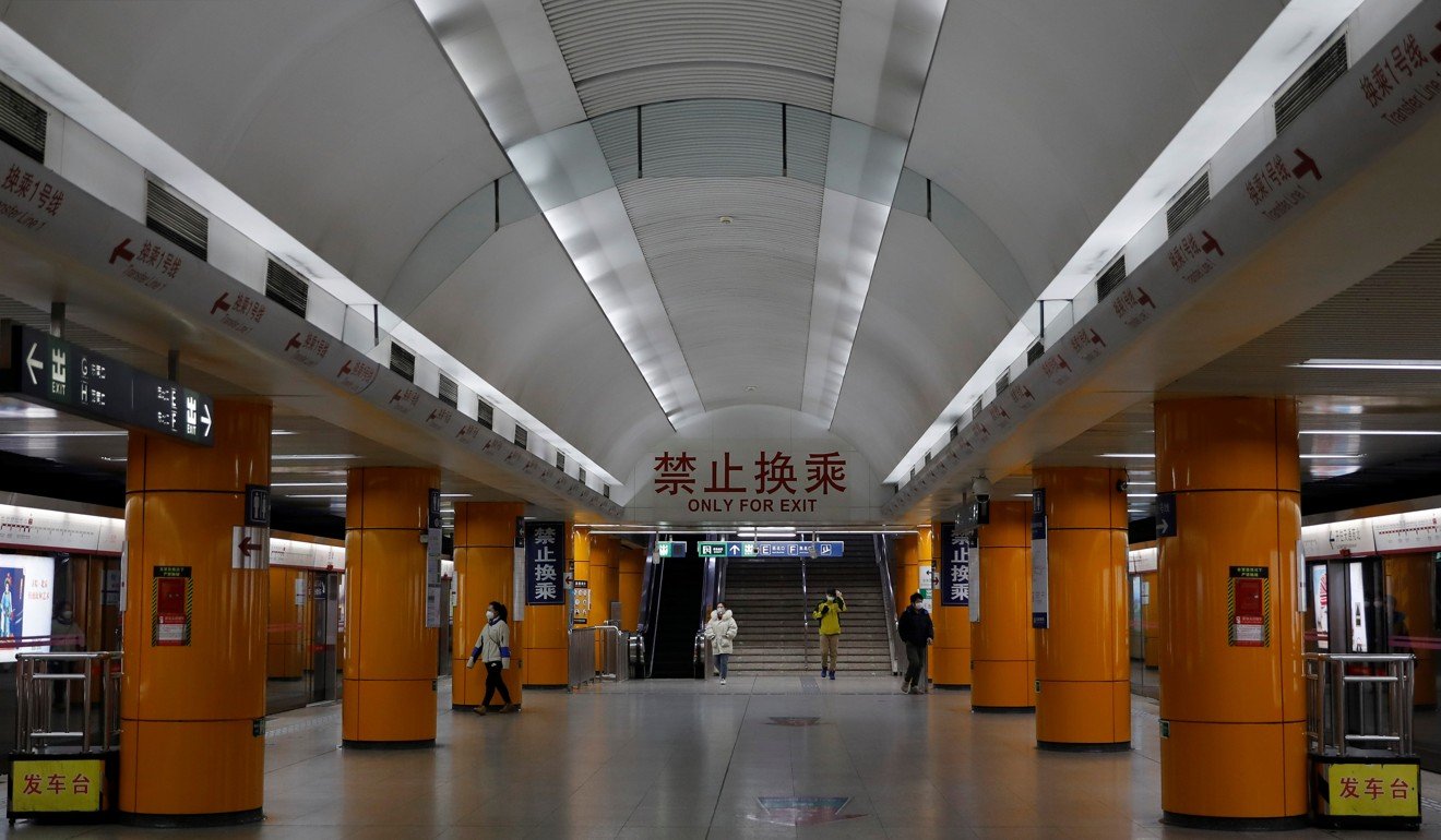 A subway station in Beijing stands almost empty amid the coronavirus outbreak. Photo: Reuters