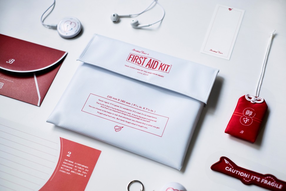 Before their tour, travellers are provided with a customised ‘Break-Up First-Aid Kit’. Photo: