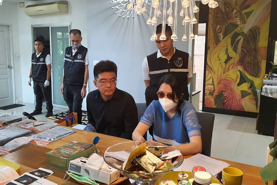 A Chinese couple was arrested in connection with a surrogacy ring at an undisclosed location in Thailand. Photo: Royal Thai Police via AFP