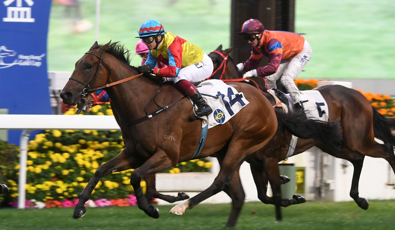 Wellington races home to win at Sha Tin on Sunday under Alexis Badel.