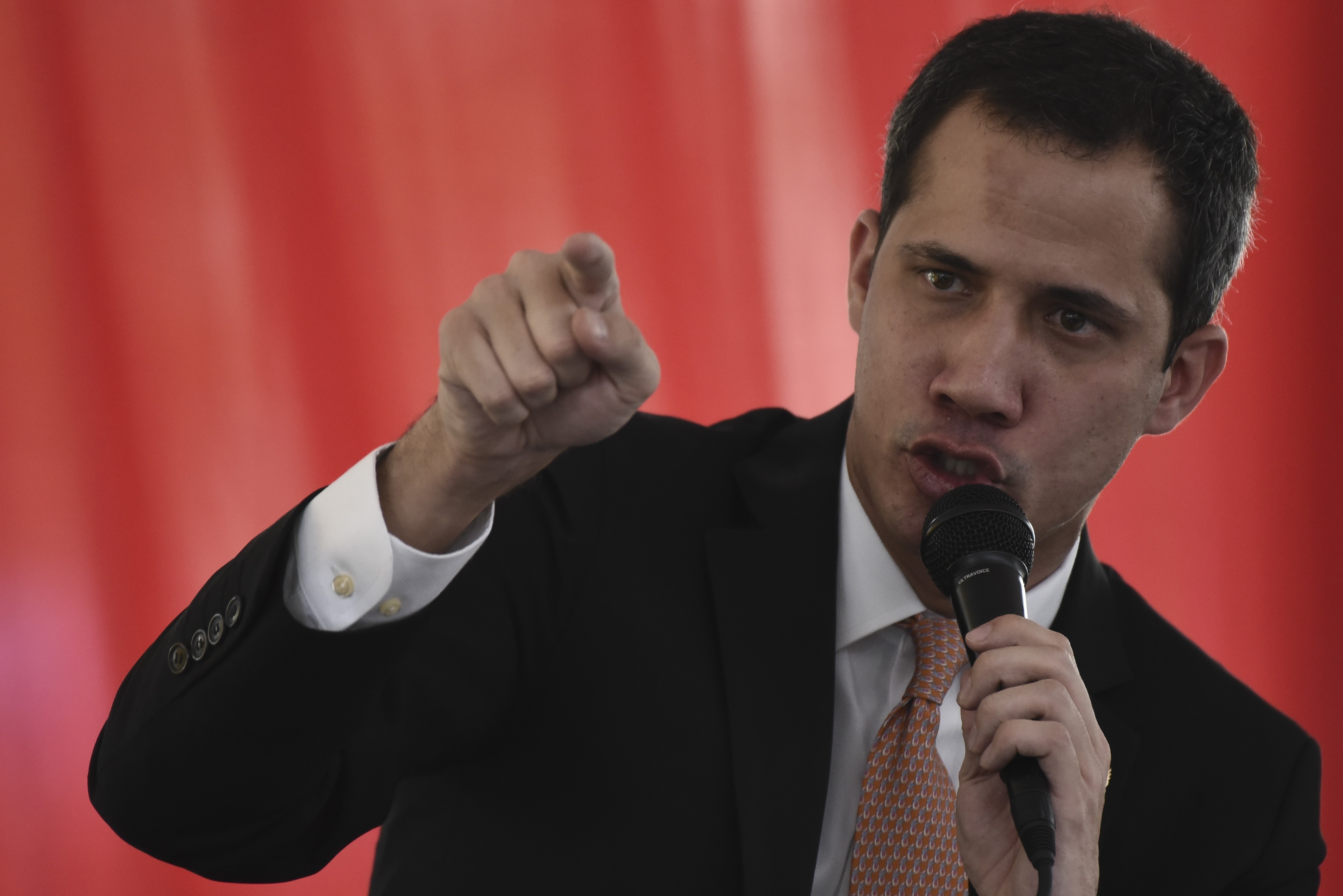 Juan Guaido speaks during a session of the National Assembly at Bolivar Square in Caracas. Photo: Bloomberg