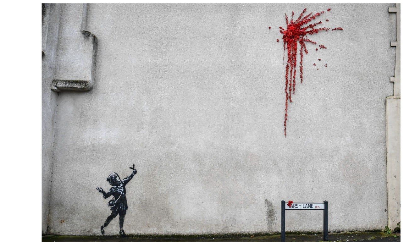 New Banksy Valentine's Day artwork covered after being vandalised