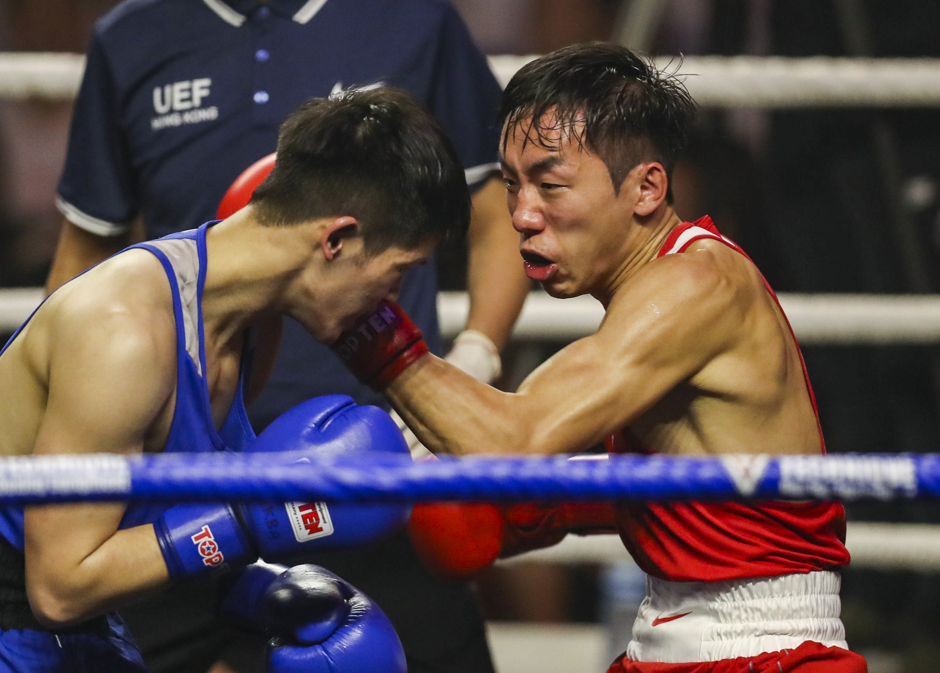 Hong Kong boxer Rex Tso (right) has a difficult task in Amman, Jordan in the Asia/Oceania Olympic qualifiers. Photo: Winson Wong