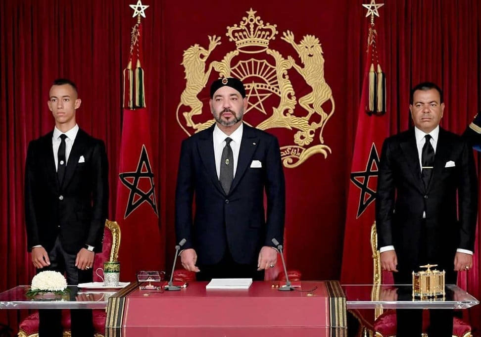 The crown prince (left) is involved in royal activities alongside his father, King Mohammed VI (centre) and his uncle, Prince Moulay Rachid. Photo: handout