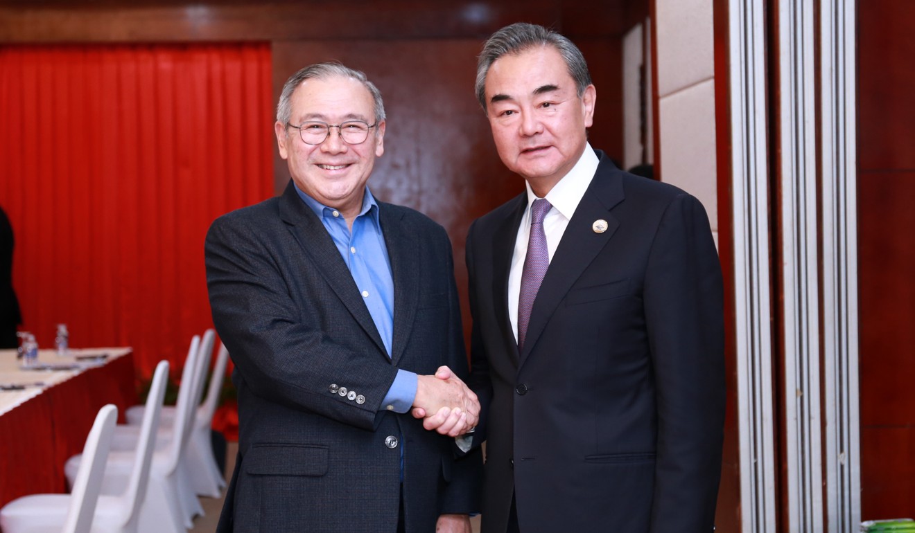 The emergency meeting is co-chaired by Philippine Foreign Secretary Teodoro Locsin Jnr and Chinese Foreign Minister Wang Yi. Photo: Xinhua