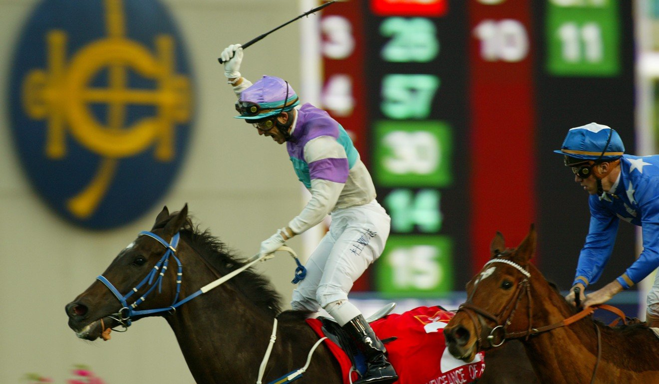 Anthony Delpech wins the 2005 Hong Kong Cup on Vengeance of Rain. Photo: Kenneth Chan